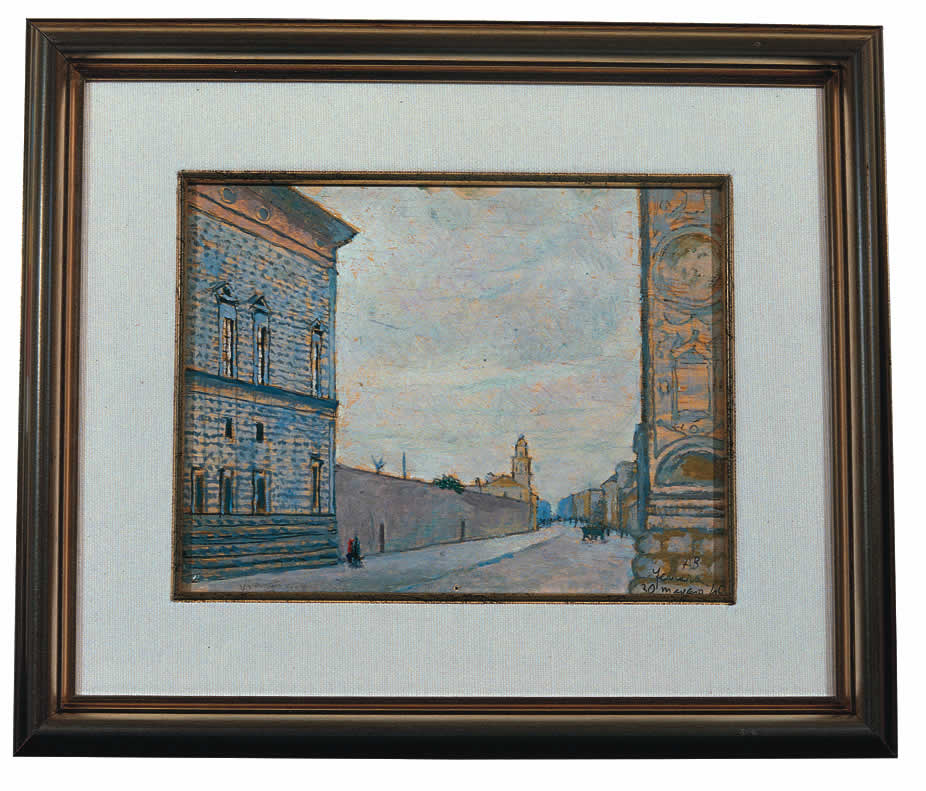 veduta di Ferrara (dipinto, serie) di Bucci Anselmo (sec. XX)