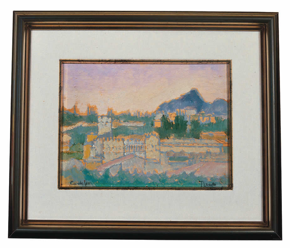 veduta di Trento (dipinto, serie) di Bucci Anselmo (sec. XX)