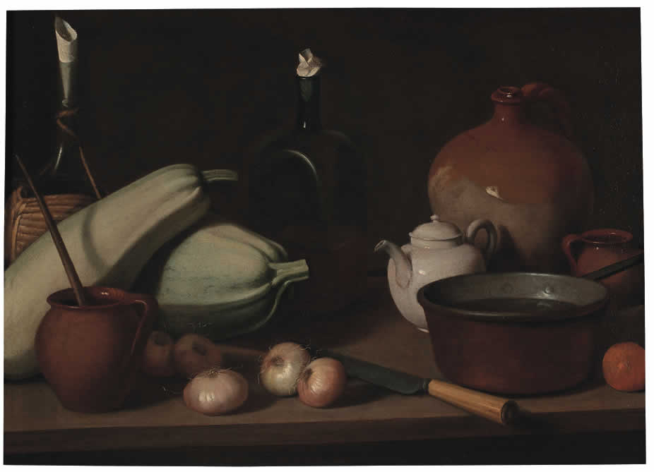 natura morta con verdura (dipinto) di Magini Carlo (secc. XVIII/ XIX)