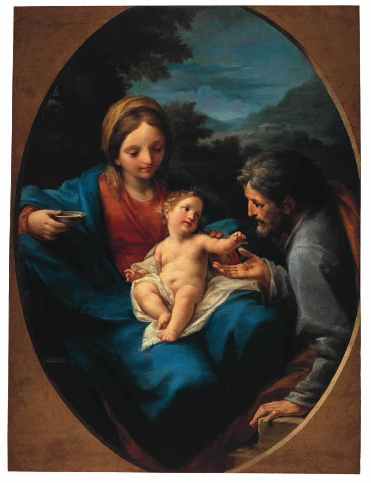 Sacra Famiglia (dipinto) di Mancini Francesco (secondo quarto sec. XVIII)