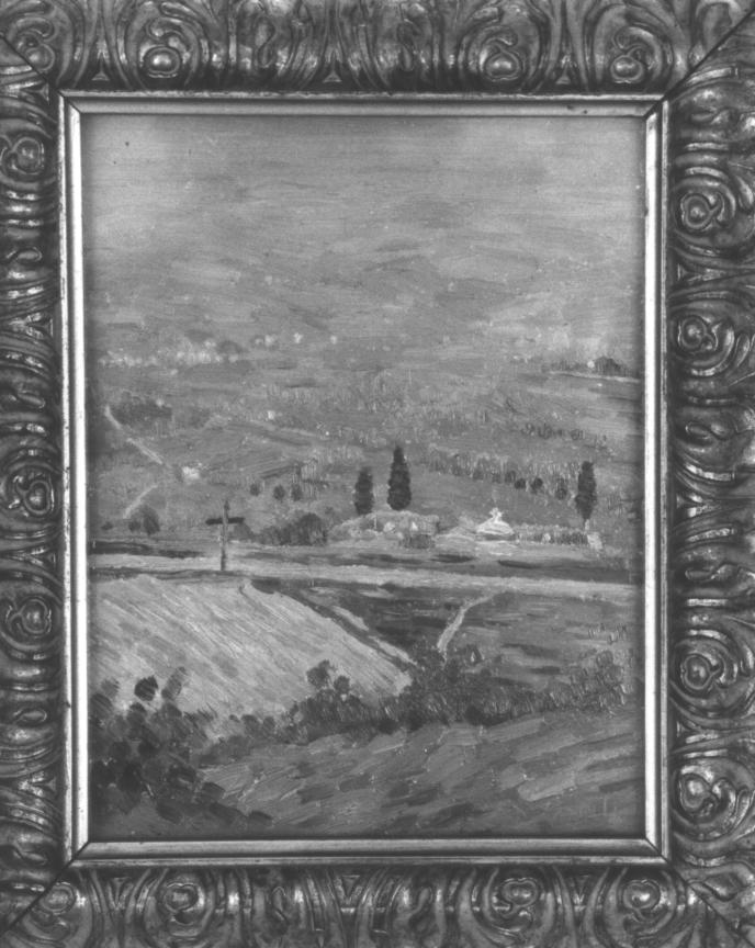 Cimitero di Fenigli, paesaggio (dipinto) di Santi Archimede (sec. XX)