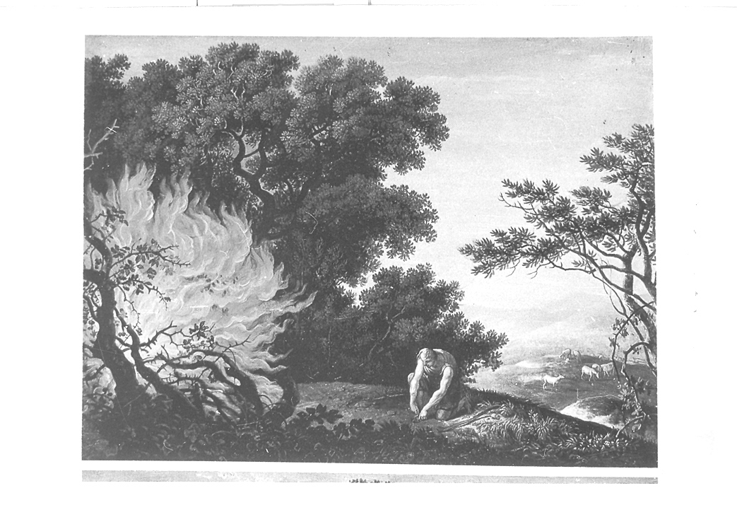 Mosè e il roveto ardente (dipinto) di Labruzzi Carlo (sec. XVIII)