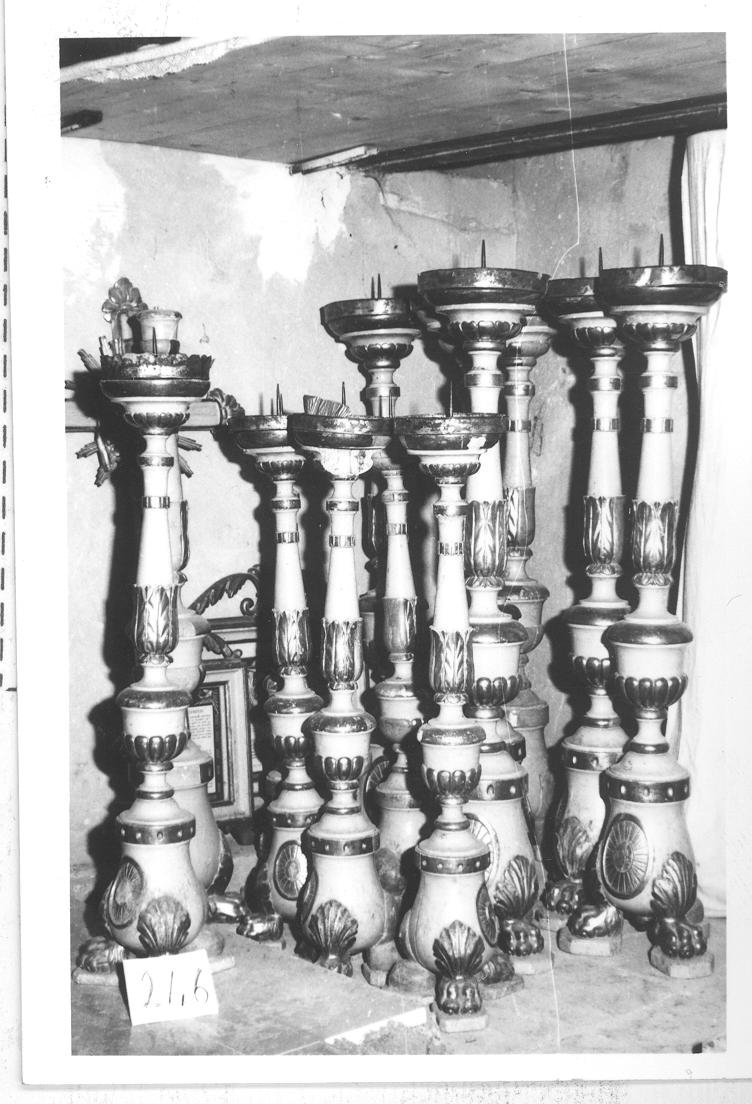 candeliere, serie - bottega italiana (inizio sec. XIX)