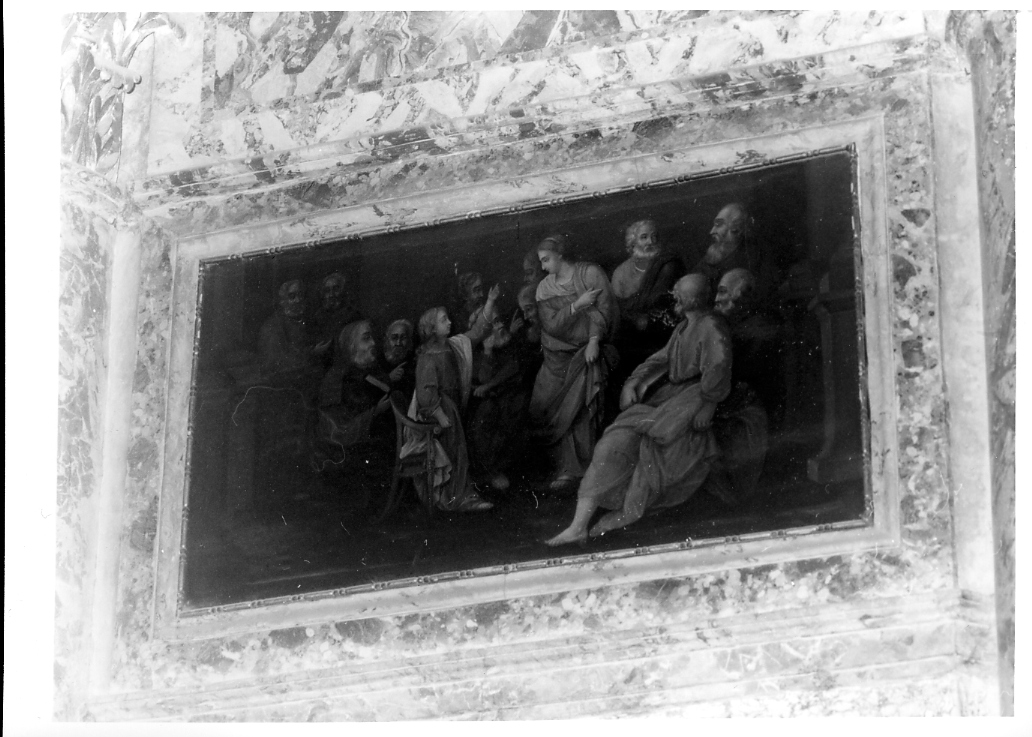 disputa di Gesù con i dottori nel tempio (dipinto, elemento d'insieme) - ambito italiano (sec. XVIII)