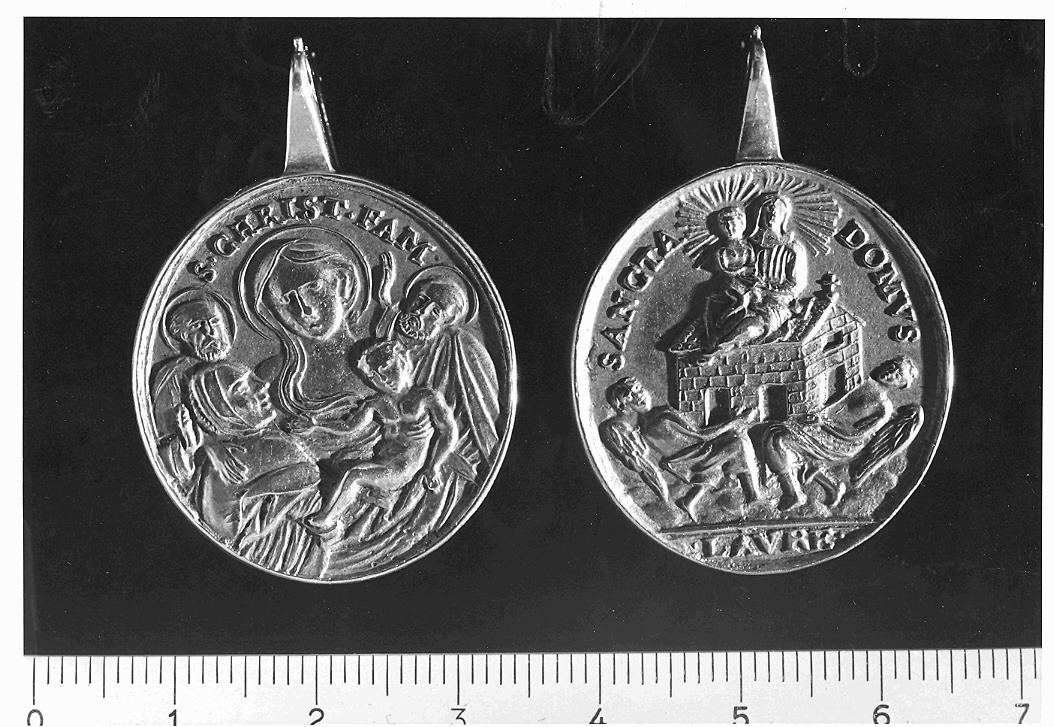 trasporto della Santa Casa a Loreto; Sacra Famiglia (medaglia) - produzione marchigiana (sec. XVII)
