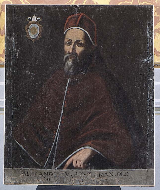 ritratto di papa Alessandro V (dipinto) - ambito marchigiano (fine/inizio secc. XVII/ XVIII)