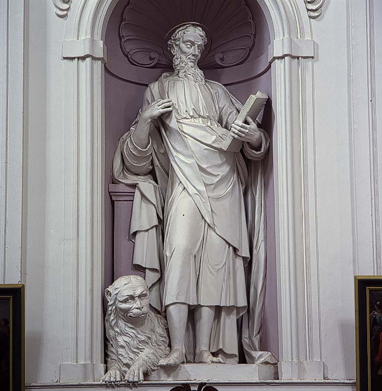 San Marco Evangelista (statua) di Rusconi Camillo (scuola) (sec. XVIII)