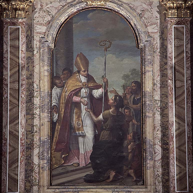 elemosina di San Tommaso da Villanova (dipinto) di Tedeschi Pietro (sec. XIX)