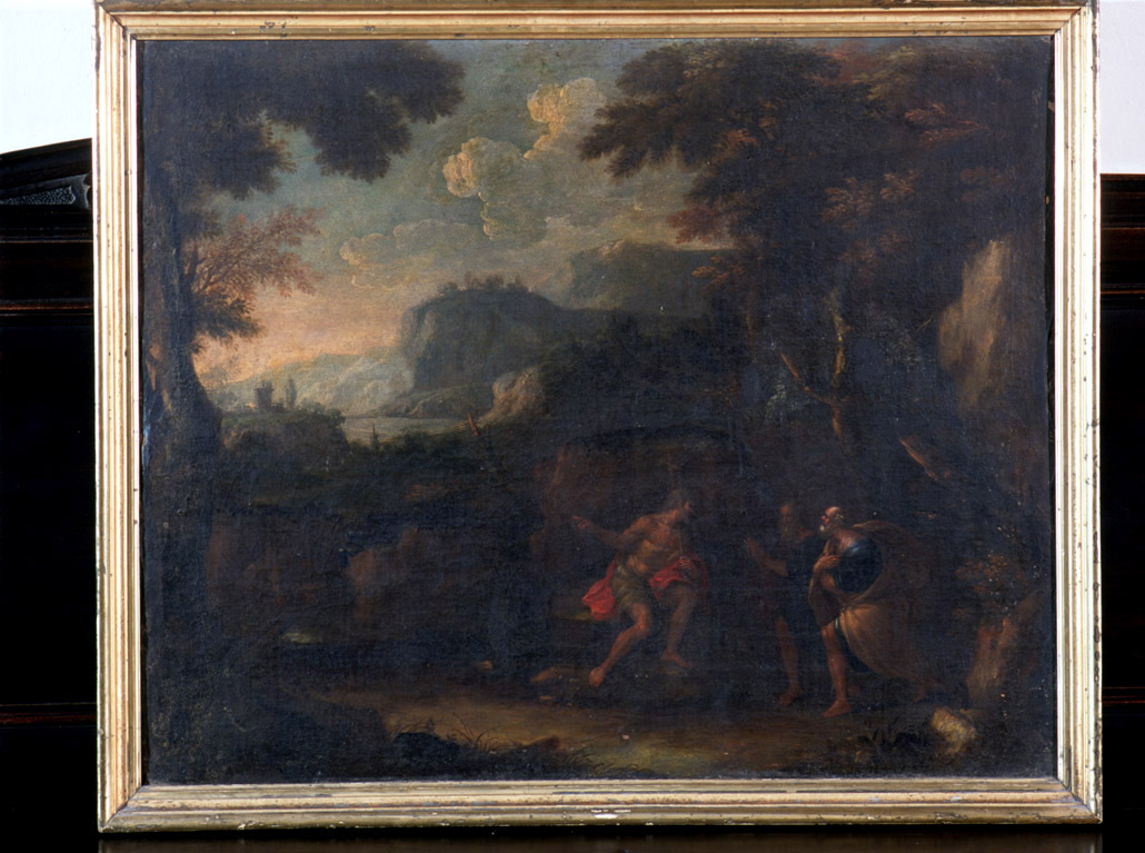paesaggio con figure (dipinto) - ambito romano (sec. XVIII)