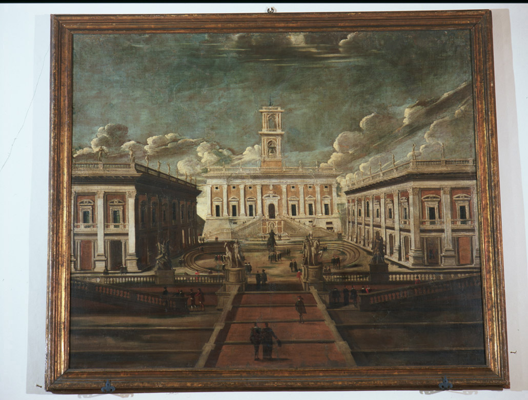 veduta del Campidoglio (dipinto) di Mingucci Giovanni Francesco (prima metà sec. XVII)