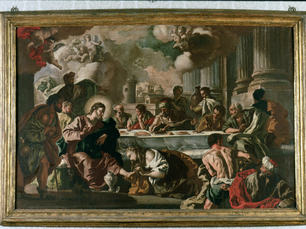 cena in casa di Simone il fariseo (dipinto) di Solimena Francesco detto Abate Ciccio (scuola) (fine sec. XVII)
