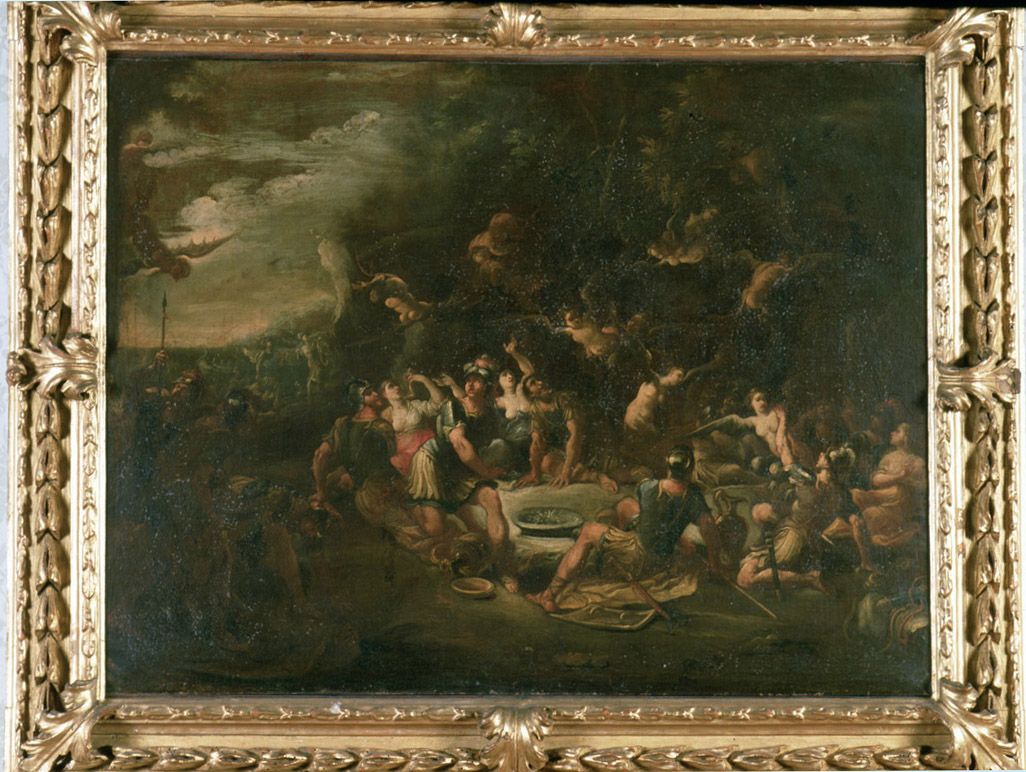 Arpie e Troiani (dipinto) di Giordano Luca (scuola) (seconda metà sec. XVII)