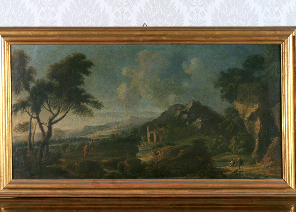 paesaggio con rovine (dipinto) - ambito marchigiano (sec. XVIII)