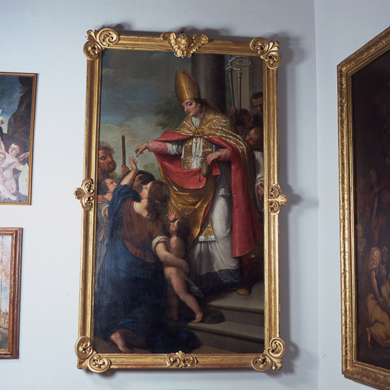 carità di San Tommaso da Villanova (dipinto) di Tedeschi Pietro (sec. XVIII)