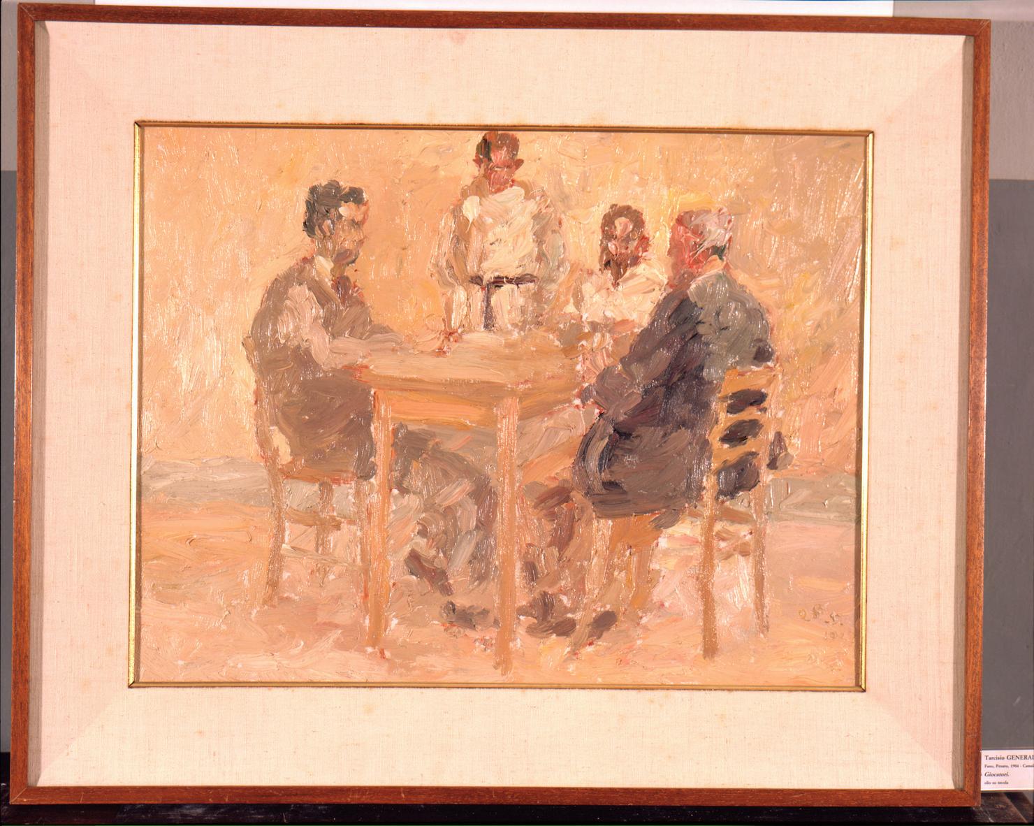 figure attorno a un tavolo (dipinto) di Generali Paolo Tarcisio (sec. XX)