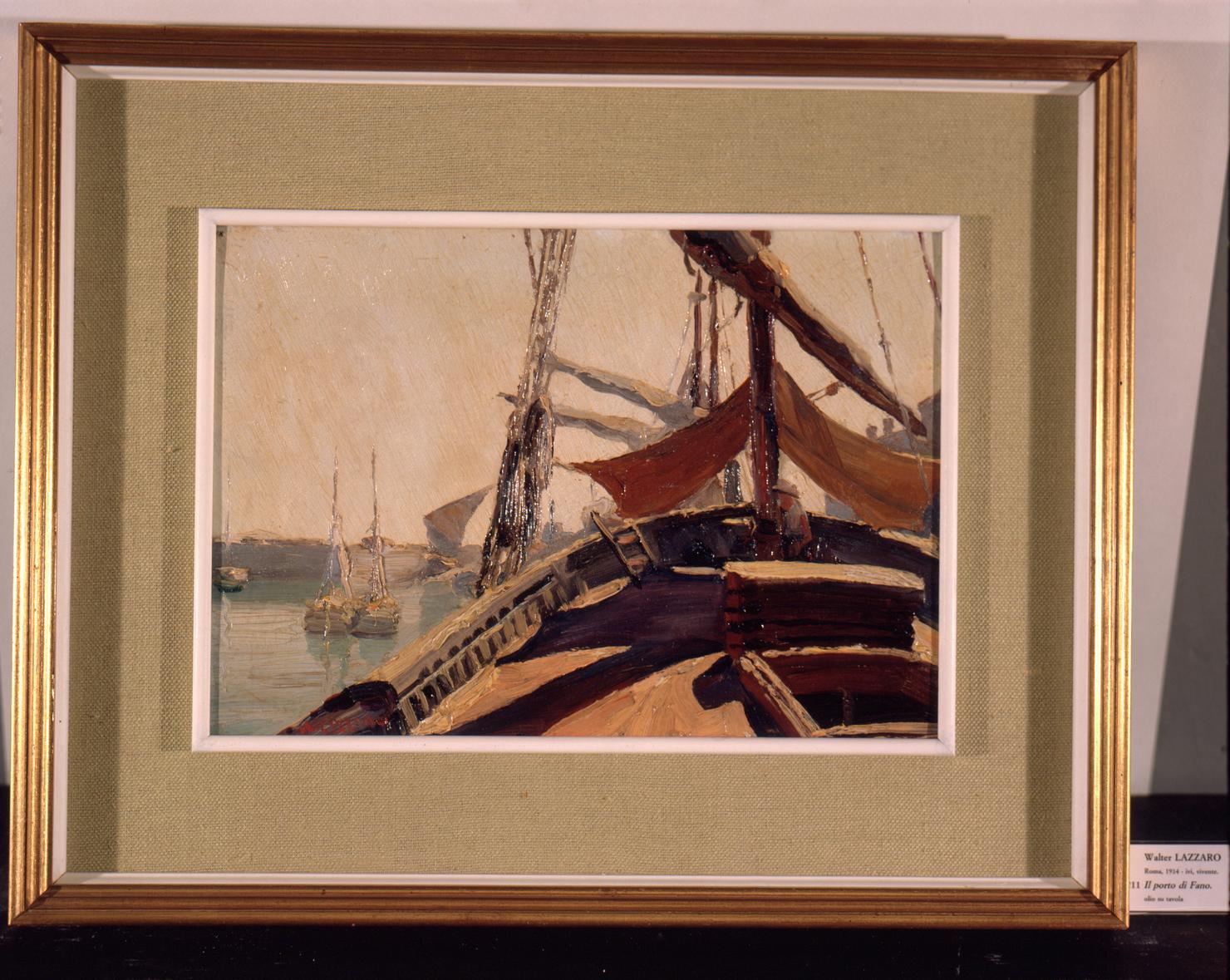 veduta del porto di Fano (dipinto) di Lazzaro Walter (sec. XX)