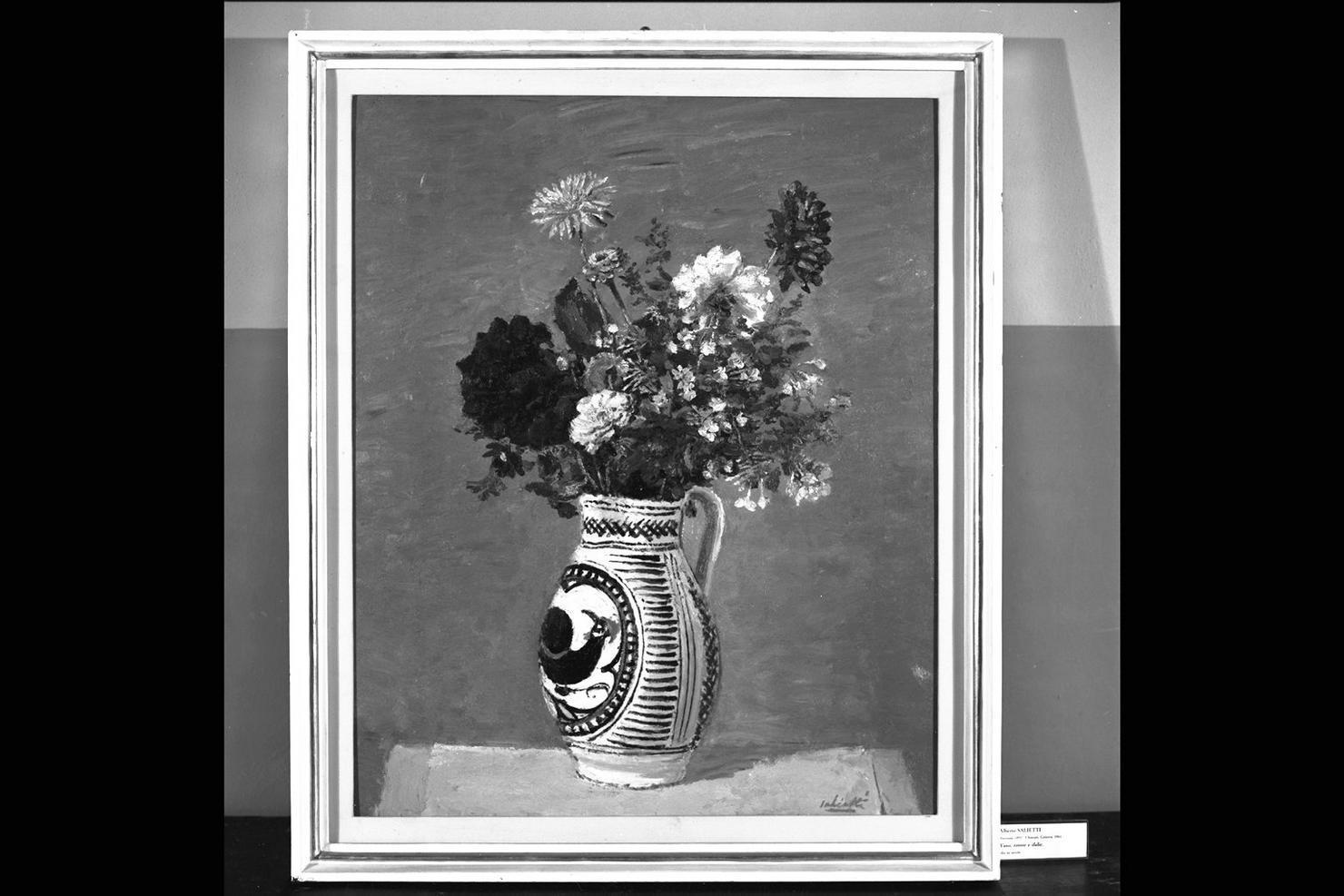 vaso con fiori (dipinto) di Salietti Alberto (sec. XX)