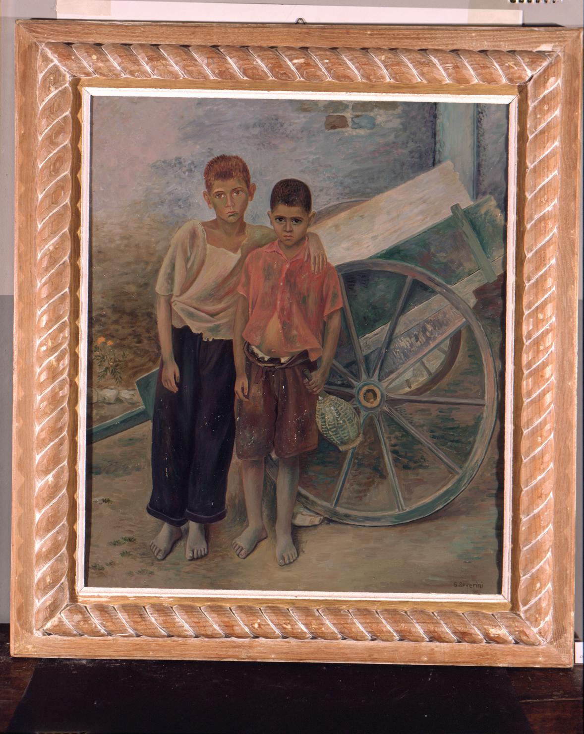 Ragazzi di Olevano, ritratto di fanciulli (dipinto) di Severini Gino (sec. XX)