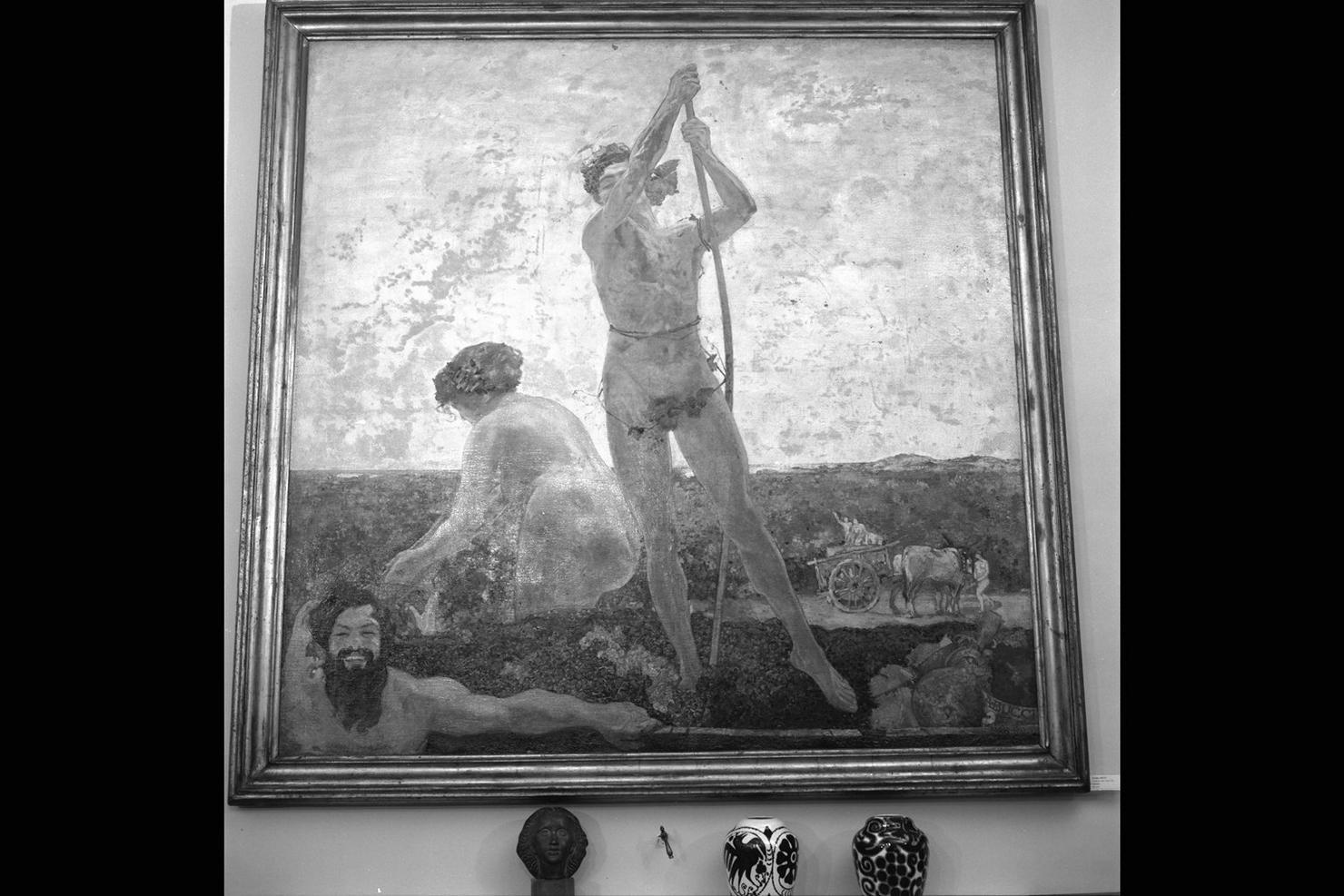 Autunno, scena di vendemmia (dipinto) di Bucci Anselmo (sec. XX)