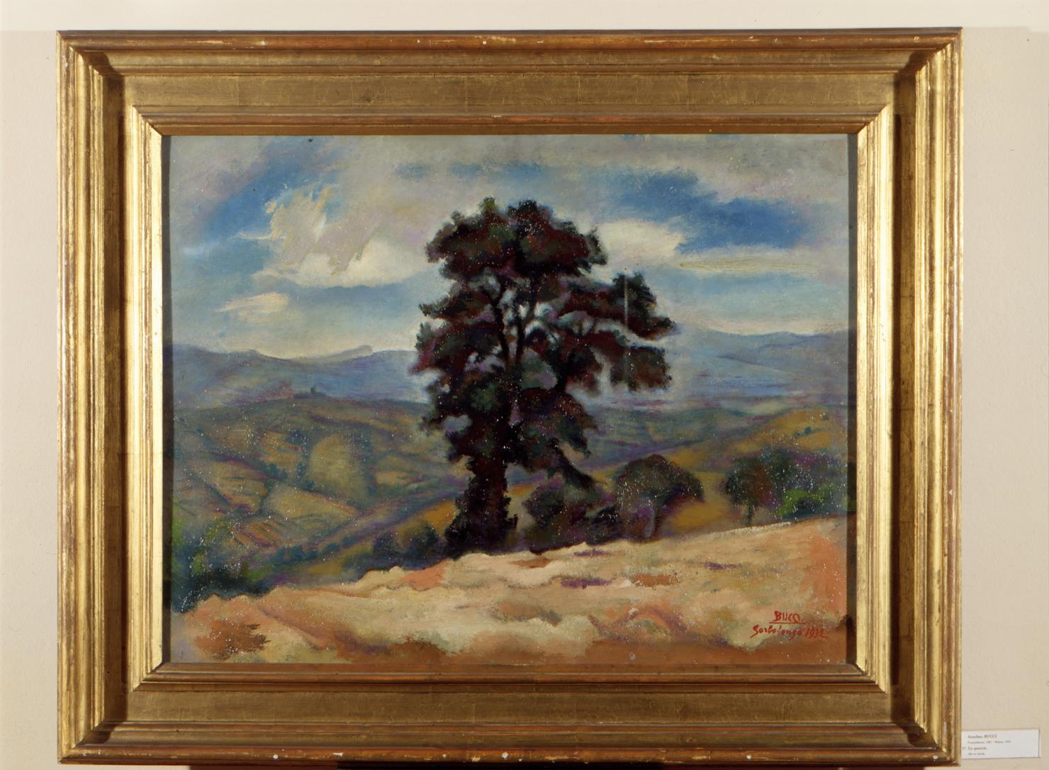 La quercia, paesaggio con alberi (dipinto) di Bucci Anselmo (sec. XX)