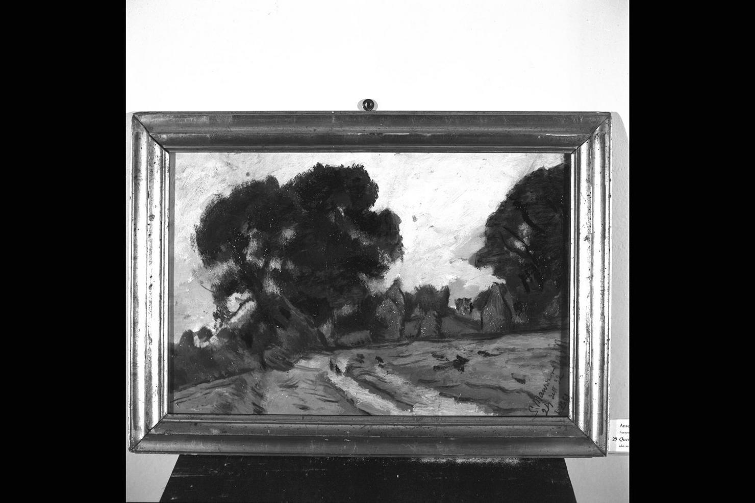 Querce a San Maurizio, paesaggio con alberi (dipinto) di Bucci Anselmo (sec. XX)