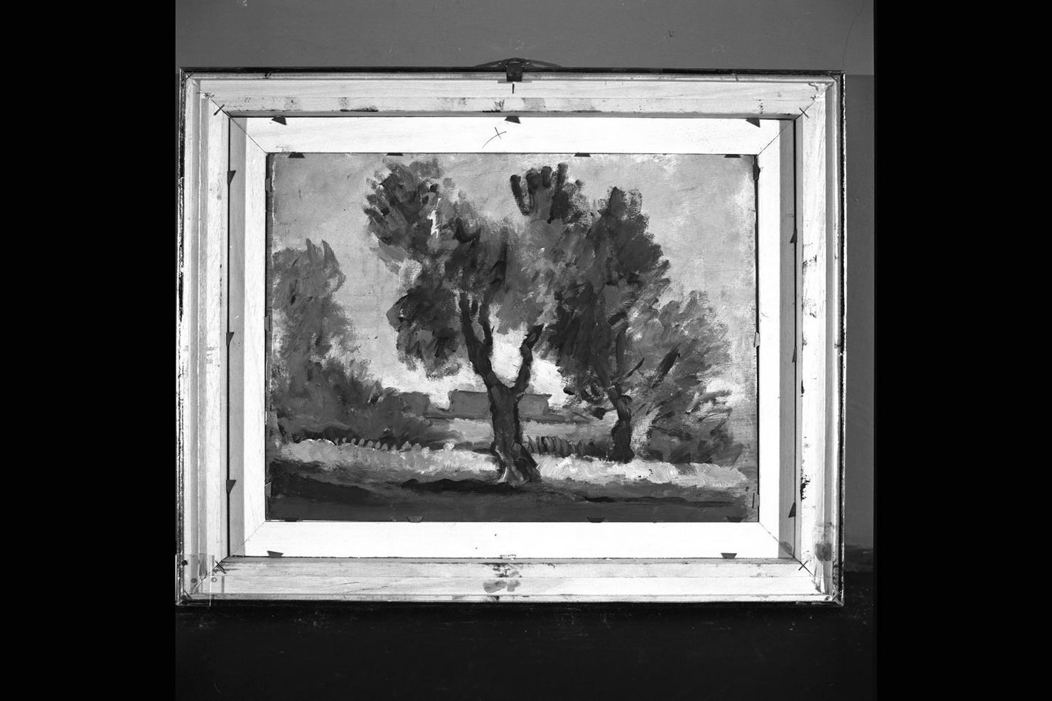 paesaggio con alberi (dipinto) di Cacciaguerra Franco (sec. XX)