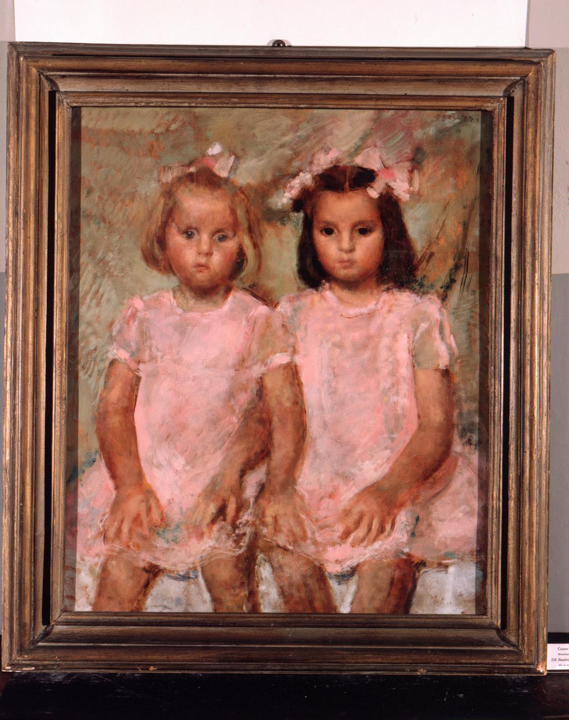 ritratto di due fanciulle (dipinto) di Peruzzi Cesare (sec. XX)