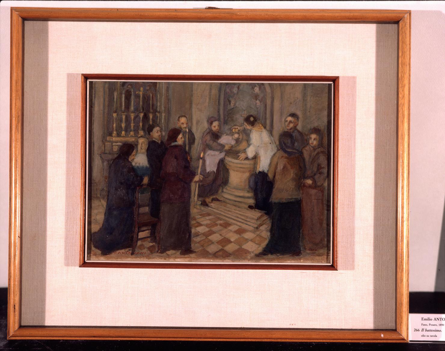 battesimo (dipinto) di Antonioni Emilio (sec. XX)
