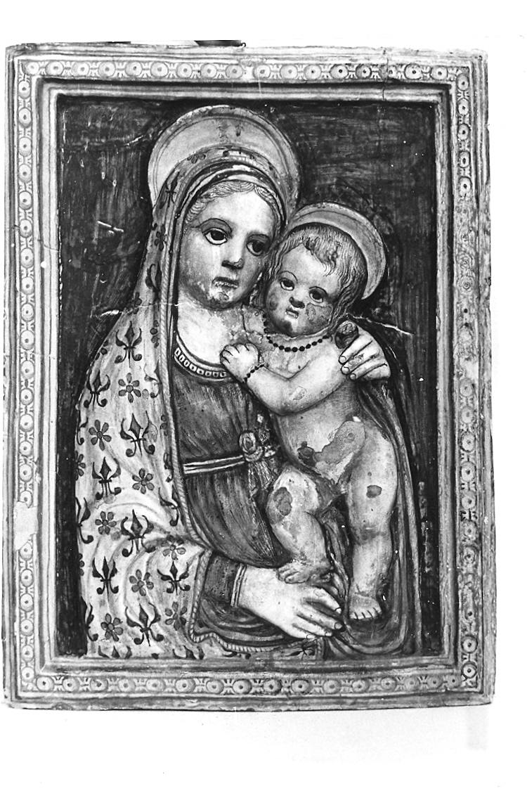 Madonna con Bambino (mattonella) - bottega di Casteldurante (sec. XVI)