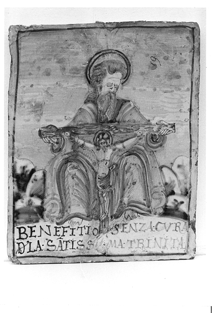 Dio Padre (mattonella) - bottega derutese (secc. XVII/ XVIII)