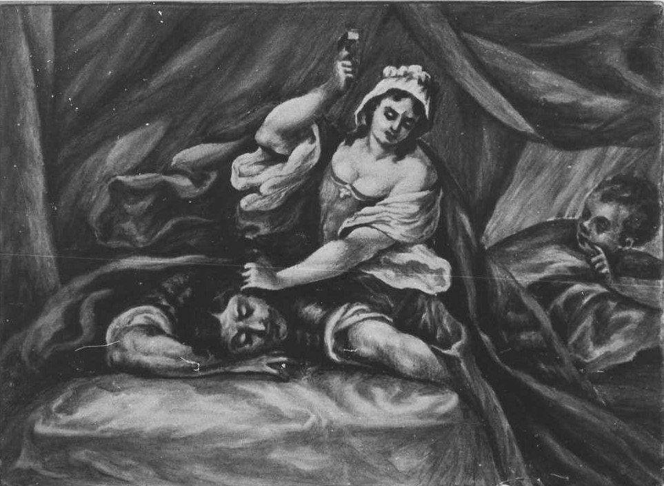 Giaele uccide Sisara (mattonella) di Grue Carlo Antonio, Grue Liborio (fine sec. XVII)