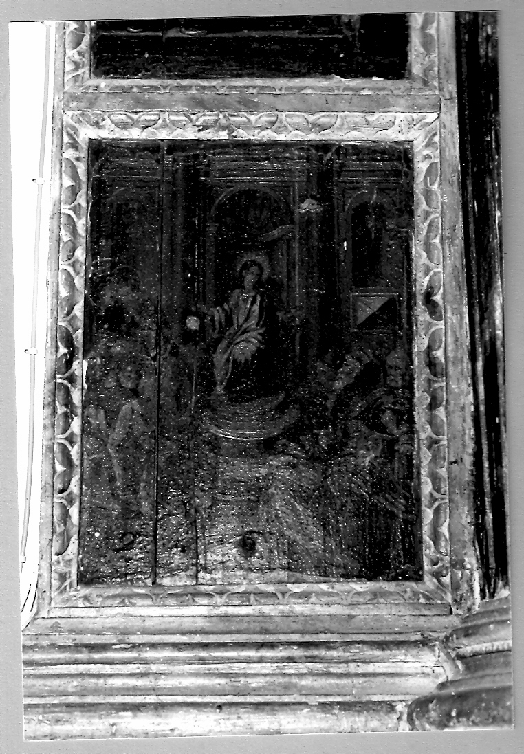 Madonna in trono e Santi (dipinto) di Cantarini Simone detto Pesarese (scuola) (sec. XVII)