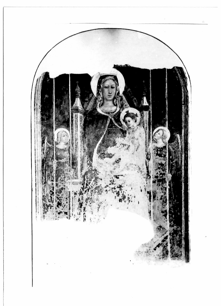 Madonna con Bambino in trono e angeli (dipinto) - ambito umbro-marchigiano (primo quarto sec. XV)