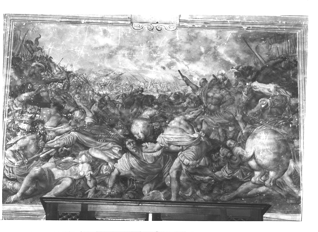 battaglia di Giosué contro Adonisedech (dipinto, ciclo) di Buratti Girolamo (attribuito) (sec. XVII)