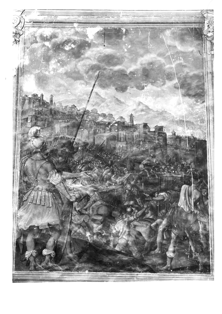 caduta delle mura di Gerico (dipinto, ciclo) di Buratti Girolamo (attribuito) (sec. XVII)