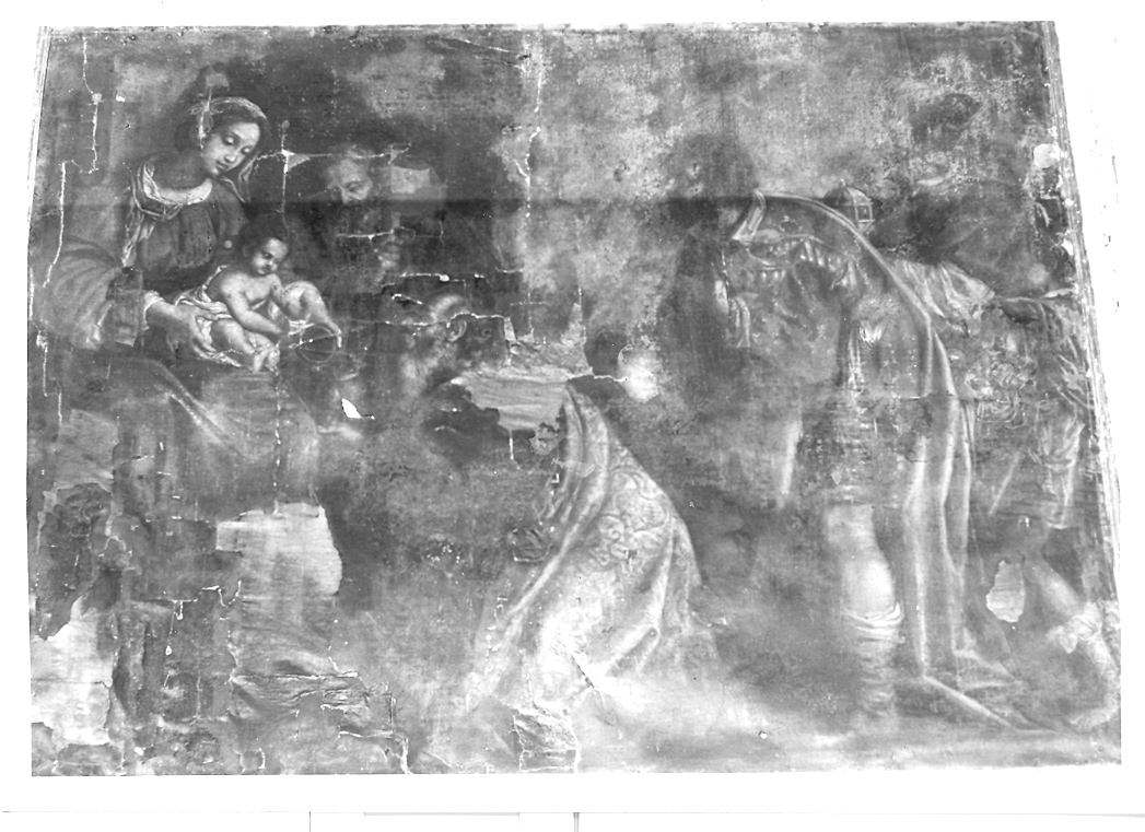 adorazione dei Re Magi (dipinto) di Buratti Girolamo (attribuito) (sec. XVII)
