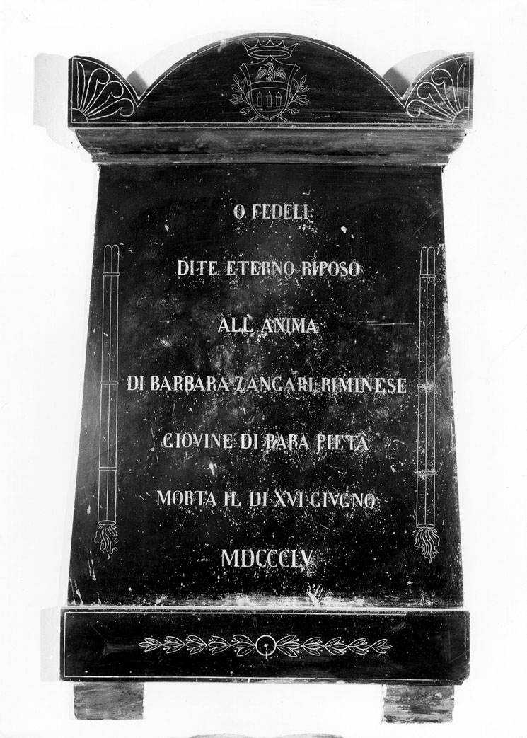 lapide tombale - bottega italiana (sec. XIX)