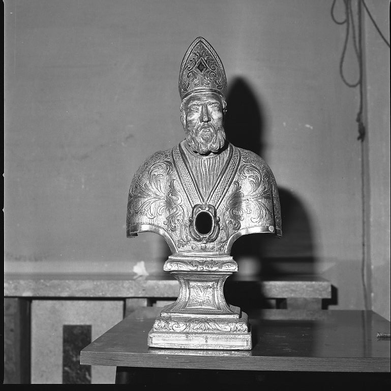 Santo vescovo (reliquiario - a busto) - ambito italiano (seconda metà sec. XVIII)