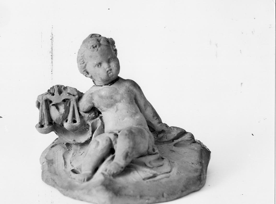 putto con segno zodiacale della Bilancia (scultura) di Paci Emidio (sec. XIX)