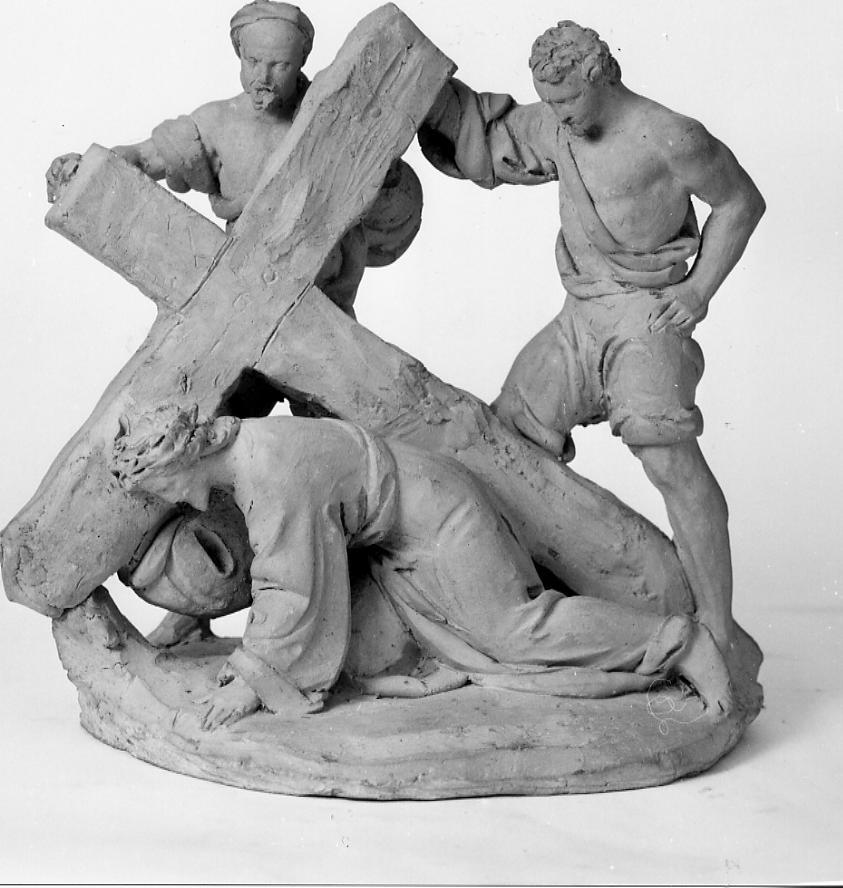 Cristo cade sotto la croce (gruppo scultoreo) di Paci Emidio (sec. XIX)