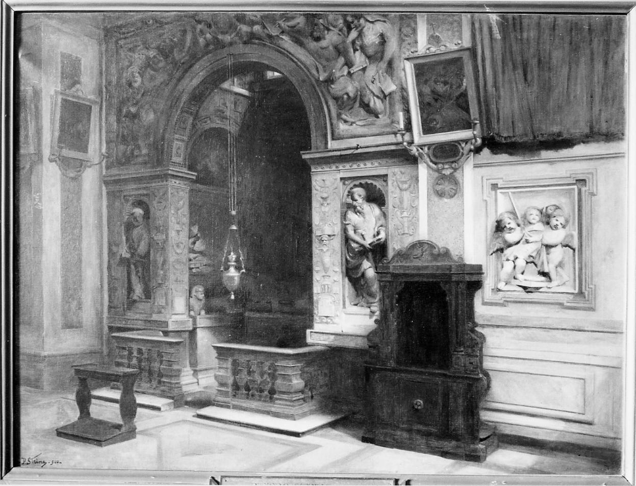 interno della chiesa di Santa Maria della Pace (dipinto) di Strina Pietro (sec. XX)