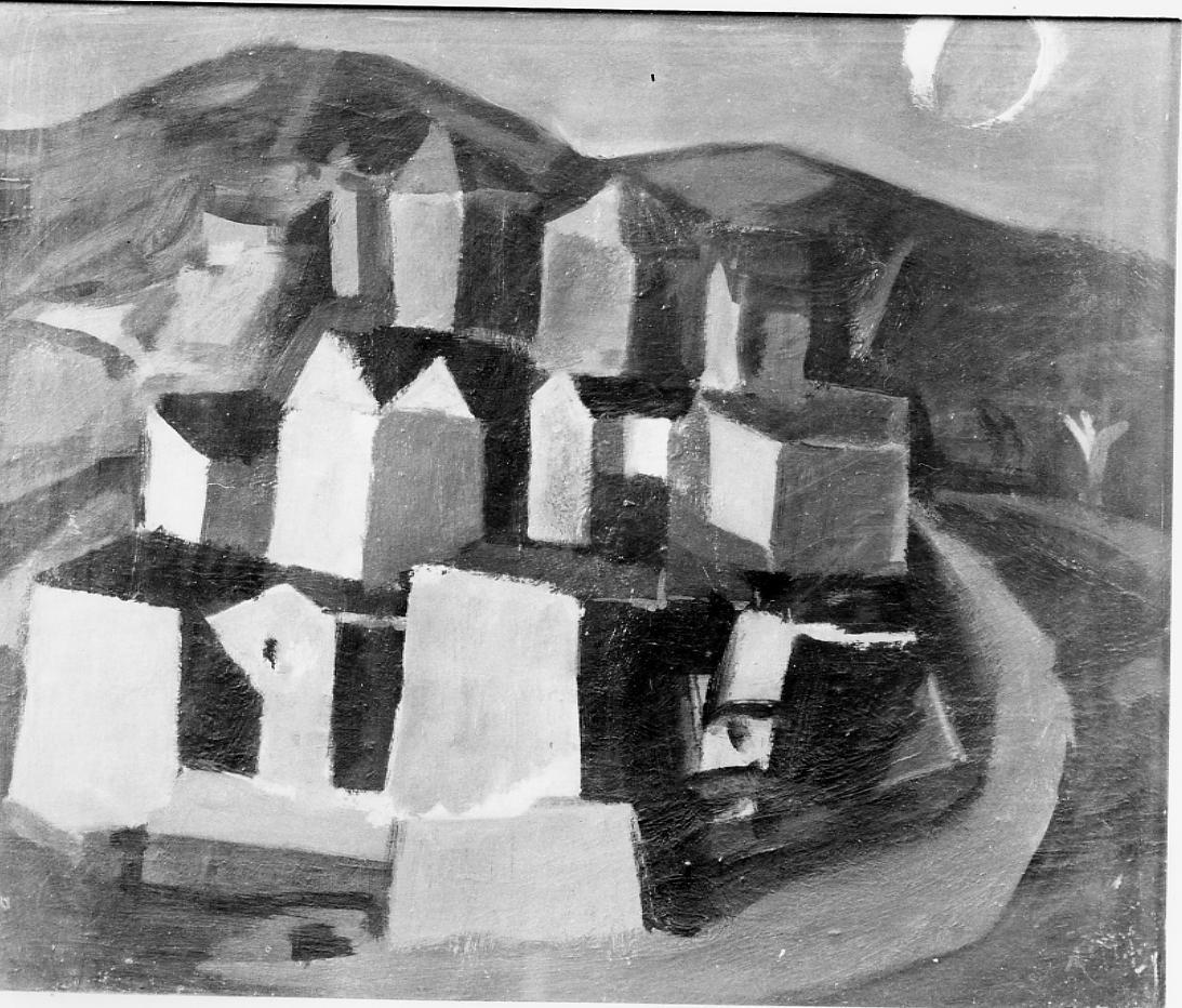 veduta di paese (dipinto) di Ferrari Dino (sec. XX)