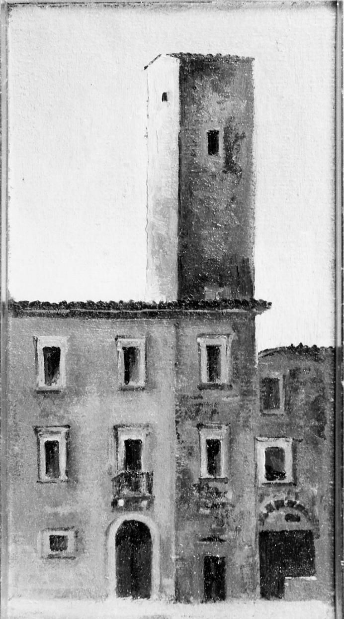veduta della Torre Cavatrunci (dipinto) di Gabrielli Giulio (sec. XIX)