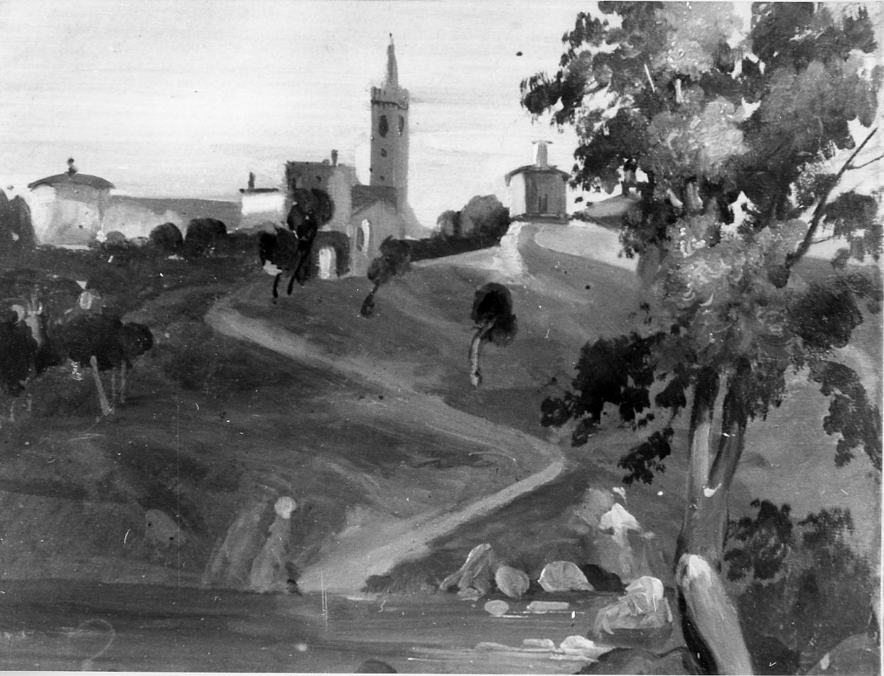 Veduta di Ascoli, veduta di Ascoli Piceno (dipinto) di Gabrielli Giulio (ultimo quarto sec. XIX)