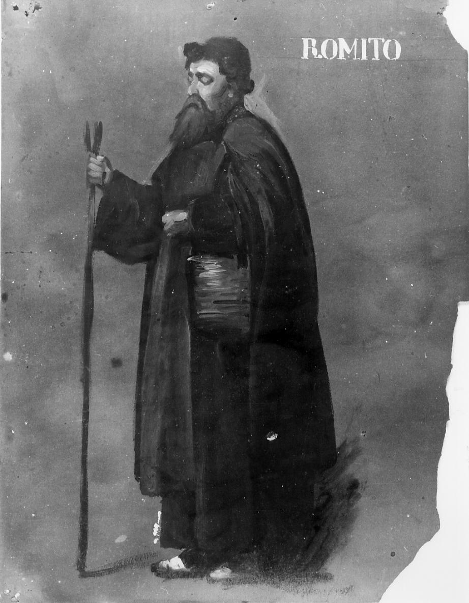 Romito, figura maschile di eremita (dipinto) di Gabrielli Giulio (ultimo quarto sec. XIX)