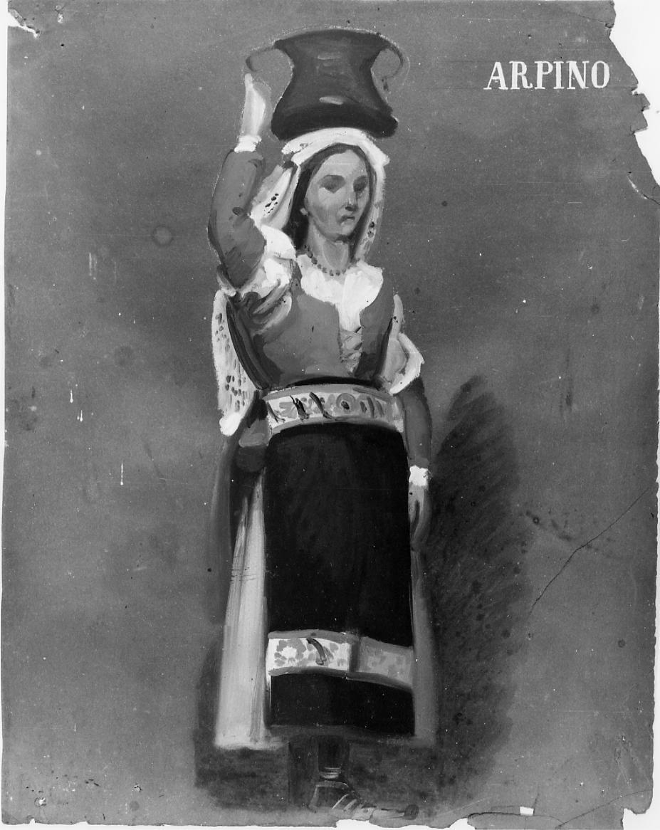 Arpino, figura femminile con costume di Arpino (dipinto) di Gabrielli Giulio (ultimo quarto sec. XIX)