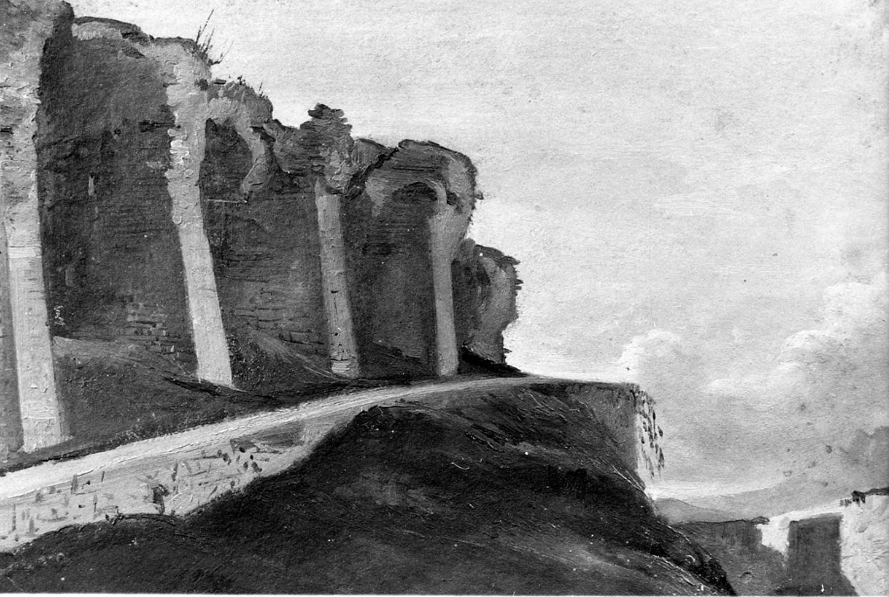 Grotte all'Annunziata, paesaggio con rovine (dipinto) di Gabrielli Giulio (ultimo quarto sec. XIX)