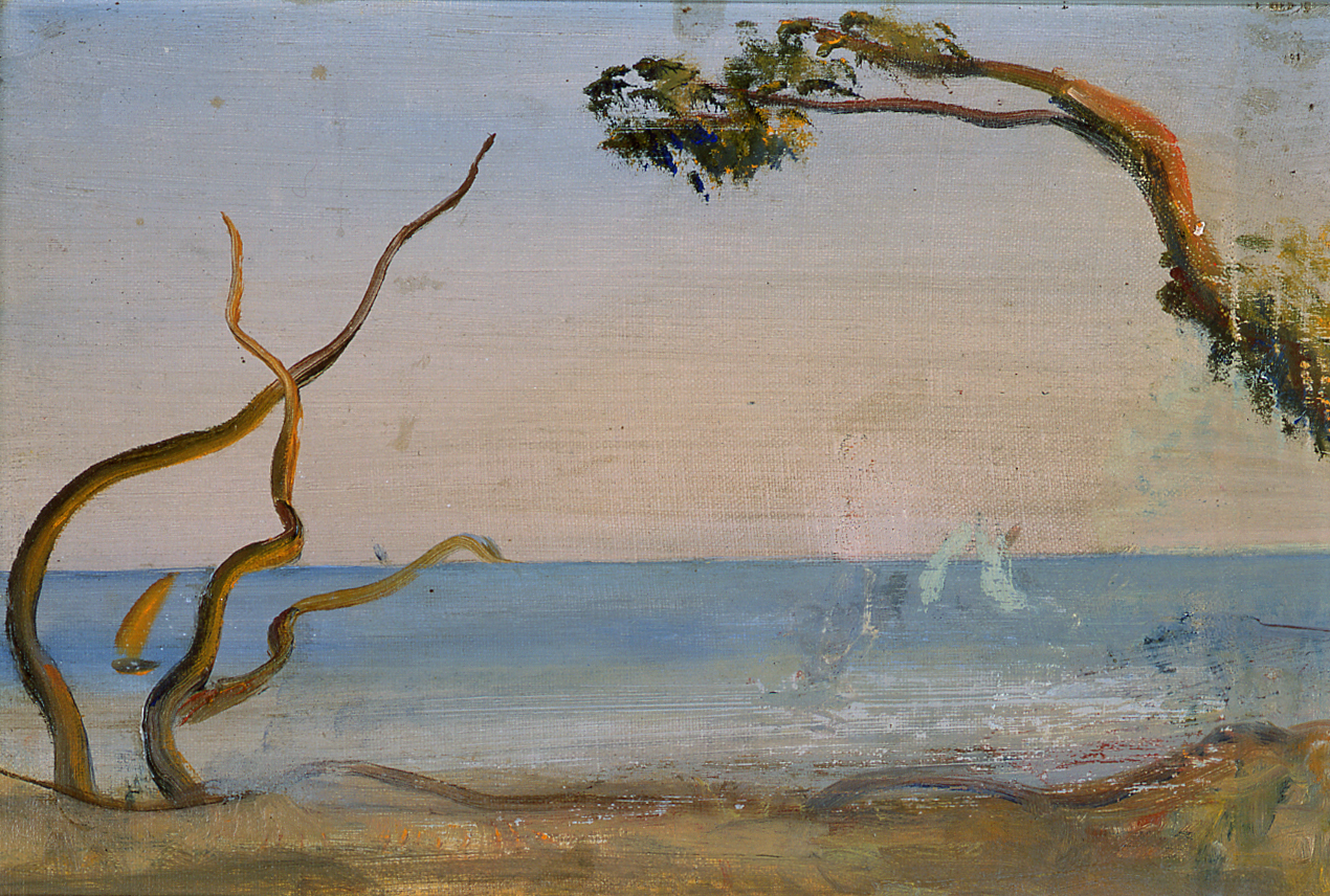 Marina, paesaggio marino (dipinto) di Licini Osvaldo (sec. XX)