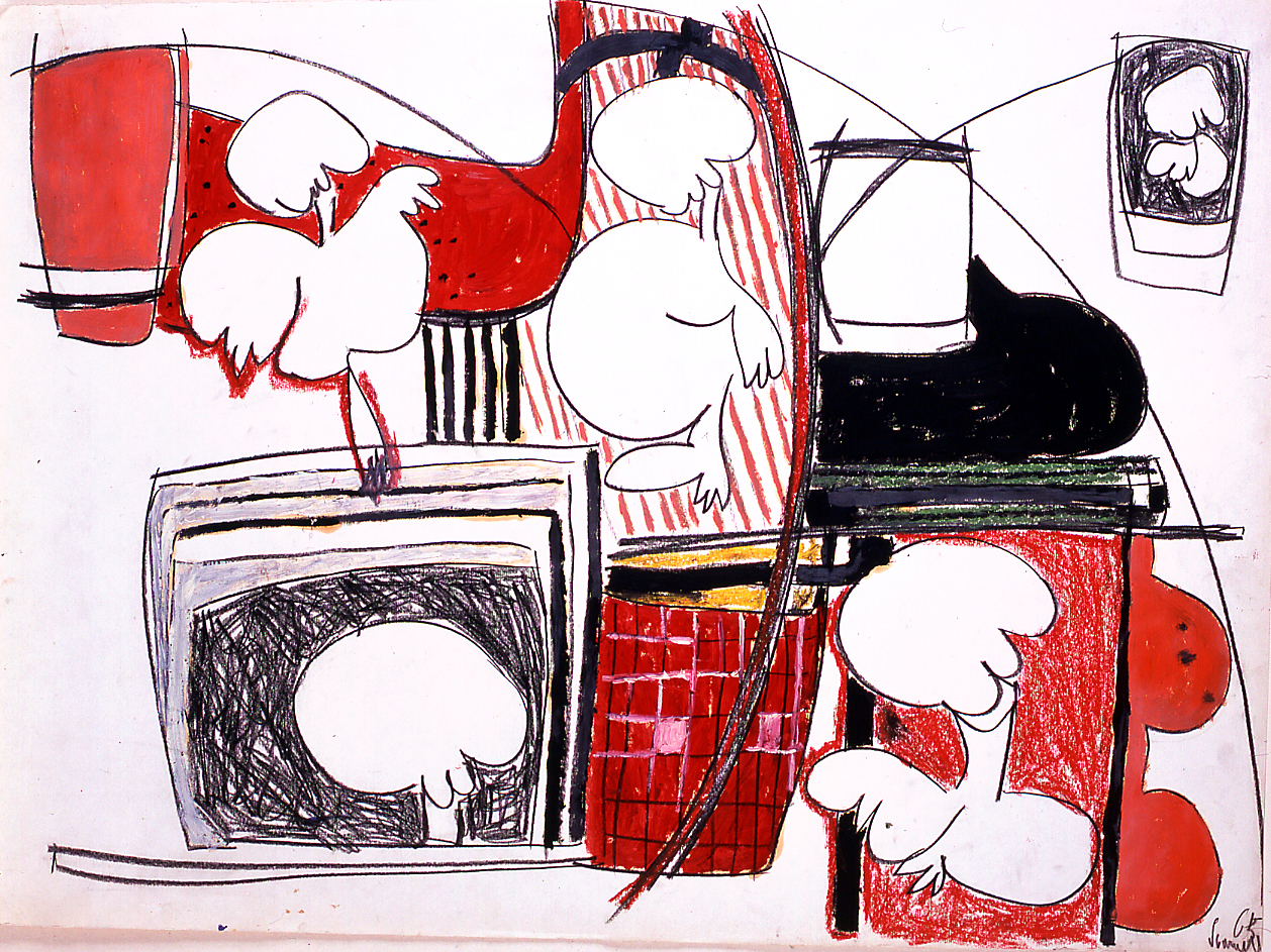 motivi decorativi astratti (dipinto) di Scaravelli Paola (sec. XX)