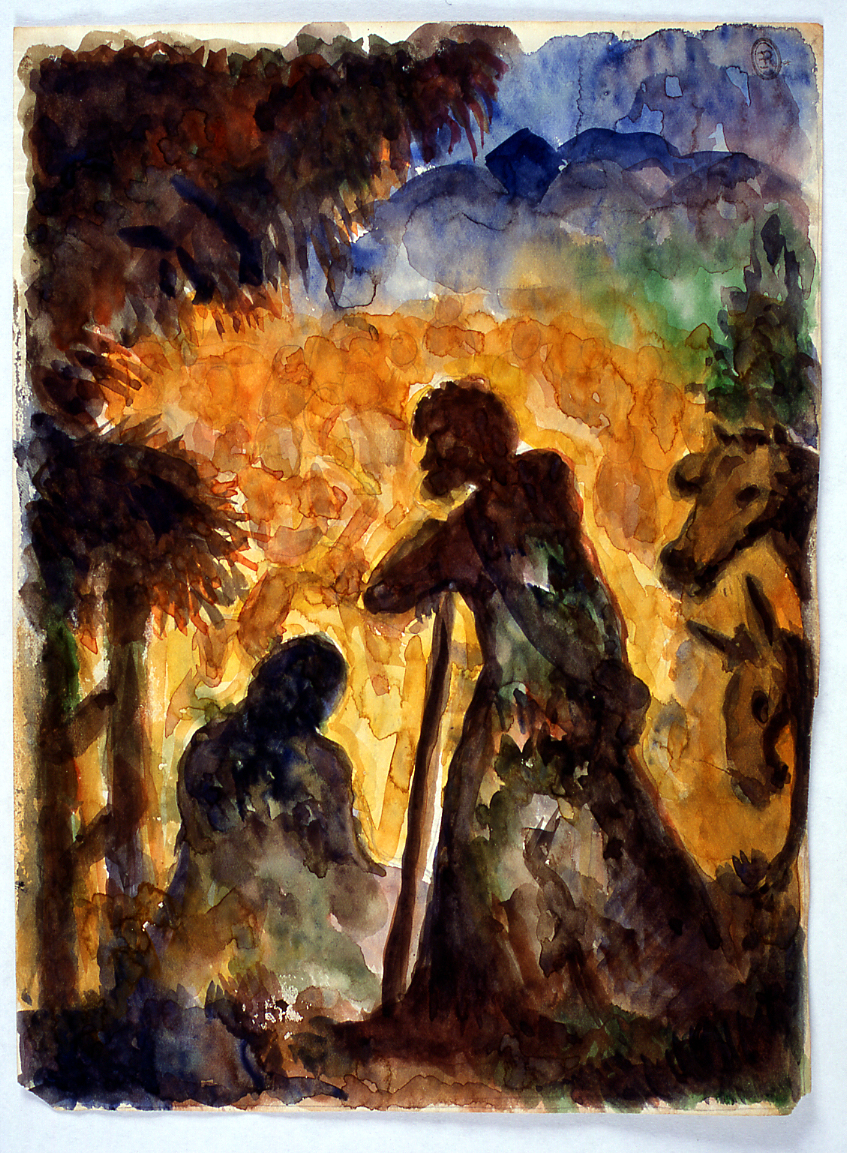 natività di Gesù (dipinto) di Ercolani Ernesto (sec. XX)